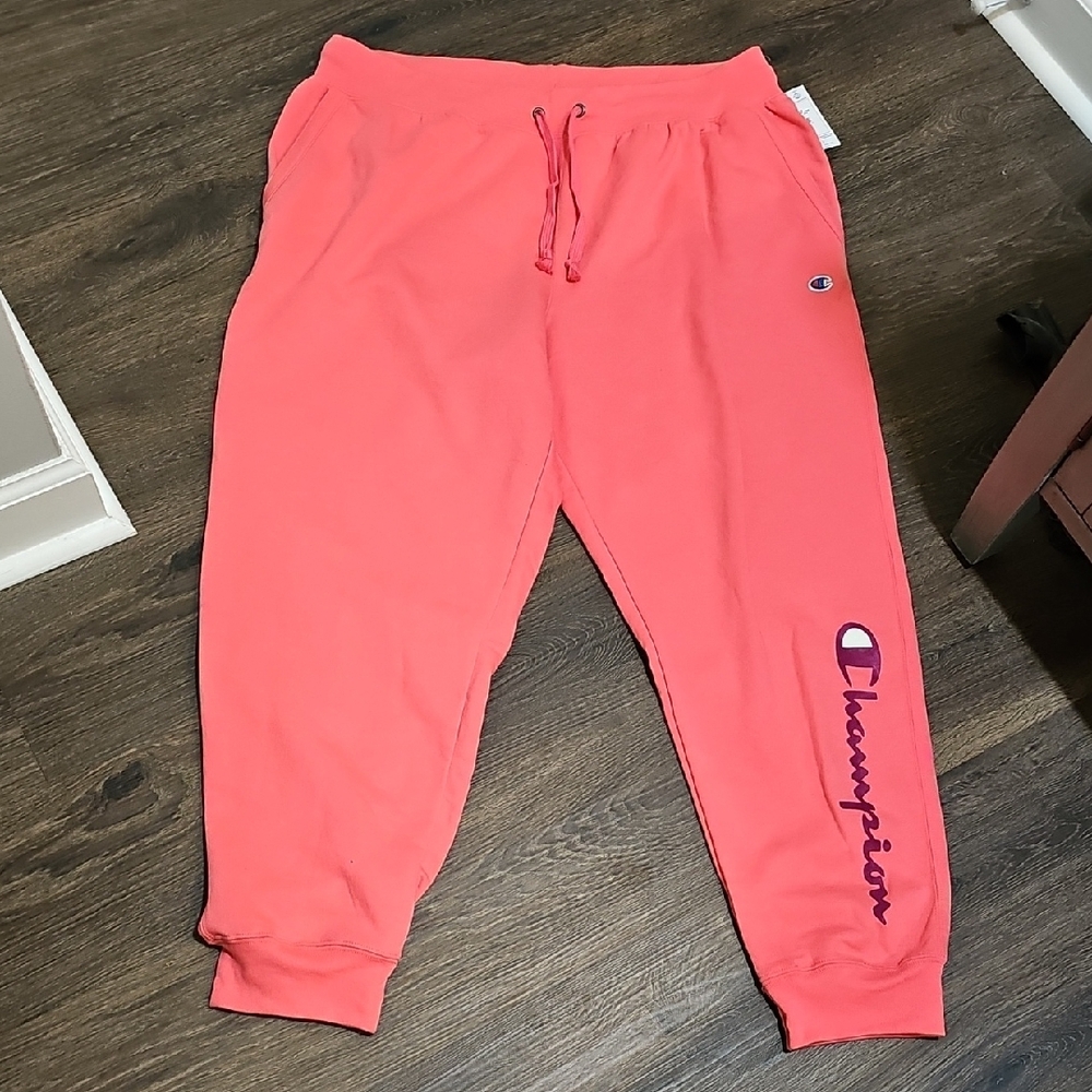 Champion Pink Track Pants with Elastic Cuffs